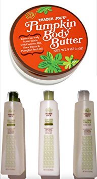 Trader Joe's Pumpkin Body Butter with Tea Tree Tingle Cruelty Free Bundle Gift Set- Shampoo, Conditioner, Body Wash Beauty & Personal Care TJ's