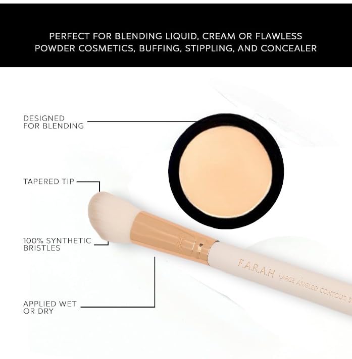 F.A.R.A.H Professional Pro Precision Luxurious Blender Brush 30F - Premium Makeup Brushes (White) Beauty & Personal Care F.A.R.A.H