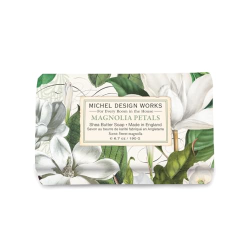 Michel Design Works Soap Bar, Magnolia Petals Medium, Beautiful Design, Triple-milled Beauty & Personal Care Michel Design Works
