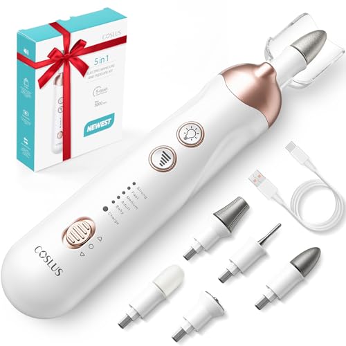 COSLUS C43 Professional Manicure Pedicure Kit, 5-in-1 Electric Nail File for Toenail Hand Feet, Basic & Thick Nails Care, Cordless, 5 Speeds, for Men Beauty and Personal Care COSLUS Default Title