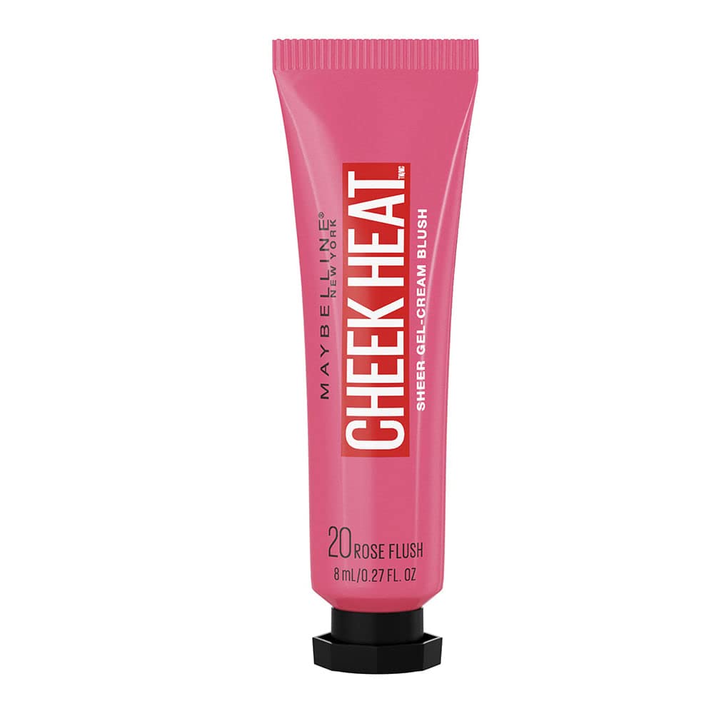 Maybelline Cheek Heat Gel-Cream Blush Makeup, lightweight, Breathable Feel, Sheer Flush Of Color, Natural-Looking, Dewy Finish, Oil-Free, Rose Flush