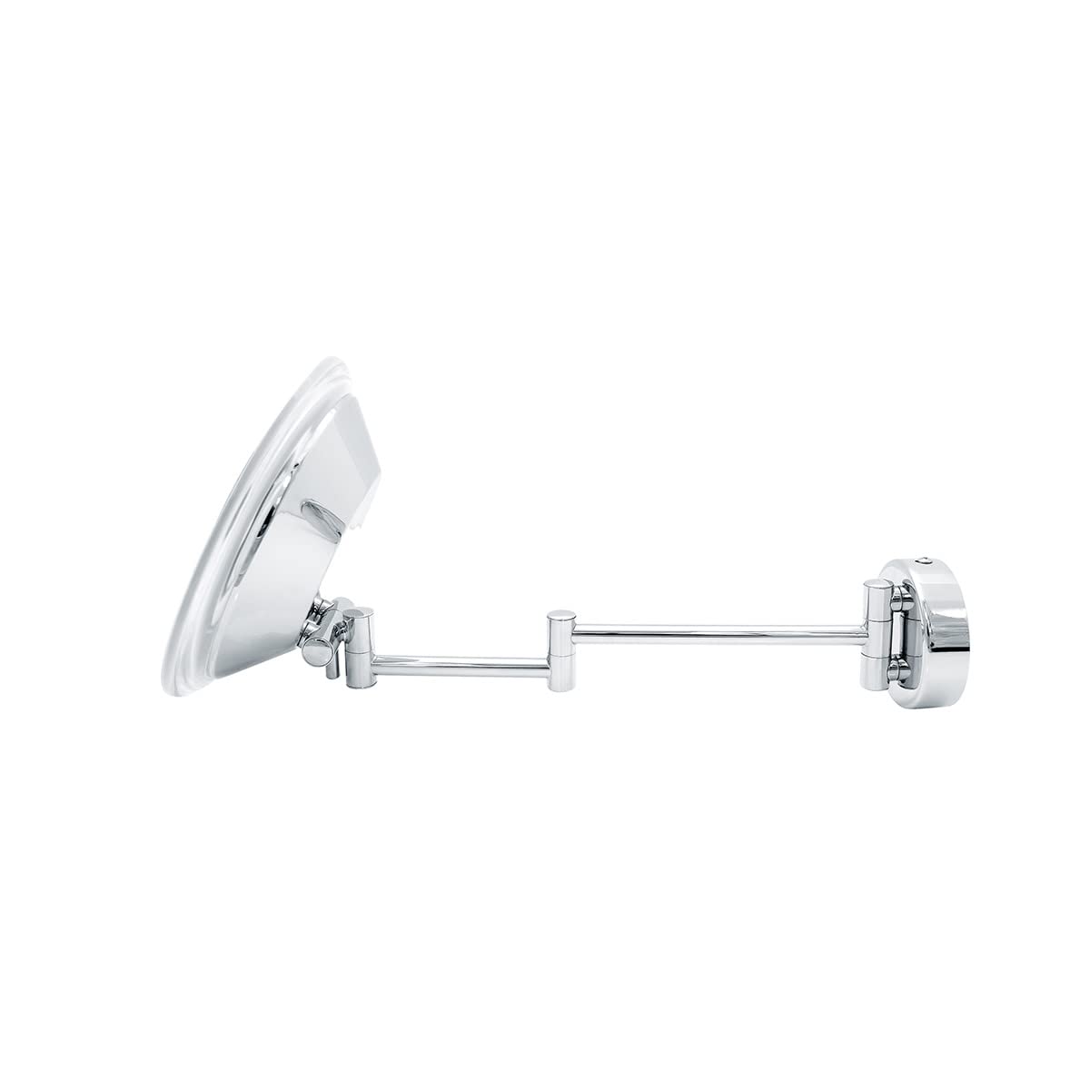 WS Bath Collections Beauty 200T Beauty 13-7/8" W x 7-13/16" H Modern Circular Framed Makeup Wall Mirror with LED Lighting - Polished Chrome Beauty and Personal Care WS Bath Collections