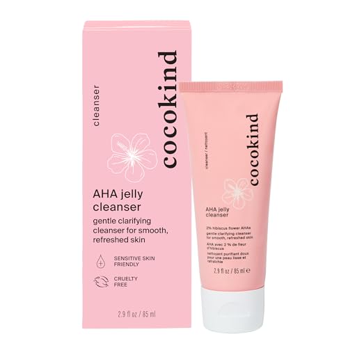 Cocokind AHA Jelly Cleanser, Gentle Face Wash and AHA BHA Cleanser with Hyaluronic Acid, Exfoliating Face Wash for Oily Skin Beauty & Personal Care Cocokind