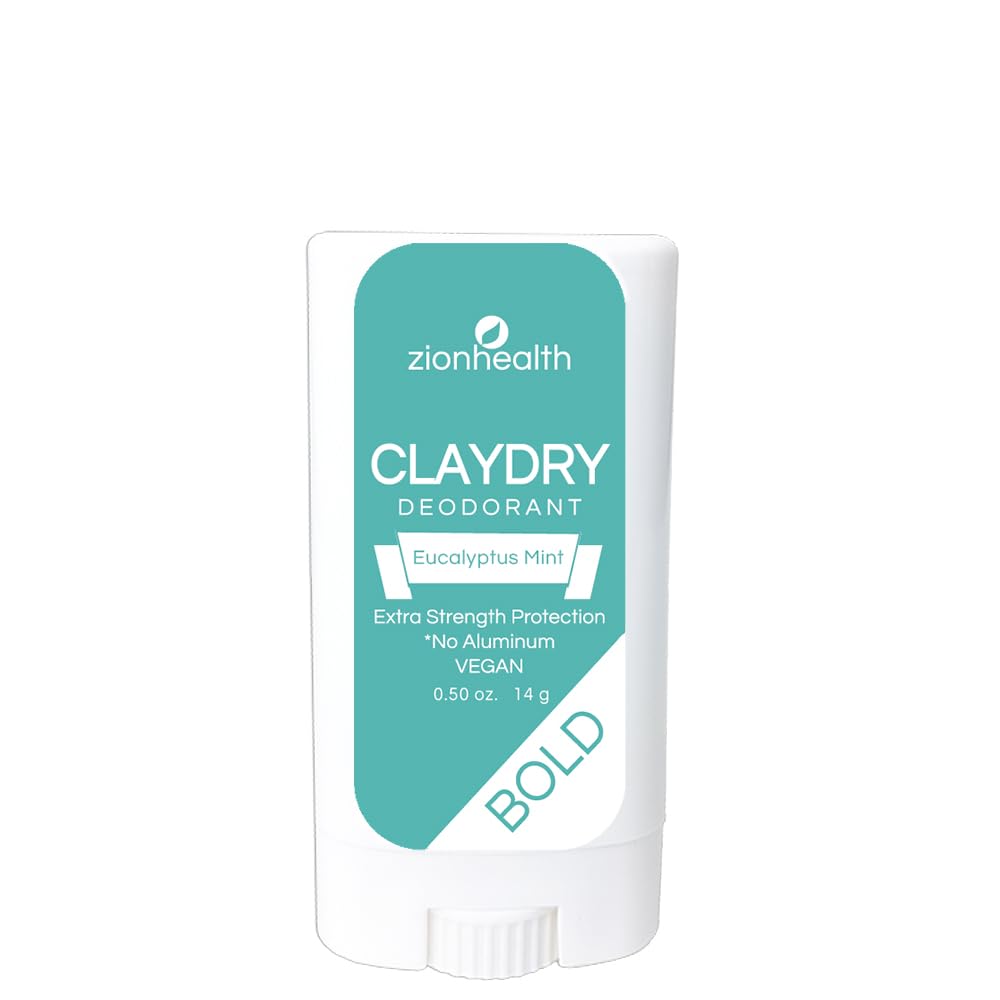 Clay Dry Bold Eucalyptus Mint Vegan Deodorant Zion Health 2.5 oz Stick Beauty and Personal Care Zion Health
