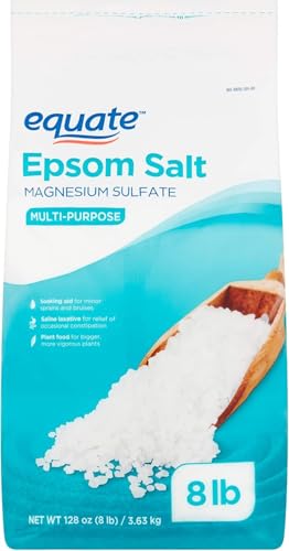 MUHU Equate Multi-Purpose Epsom Salt, Magnesium Sulfate, 128oz (8lb), Scent Free Beauty and Personal Care MUHU