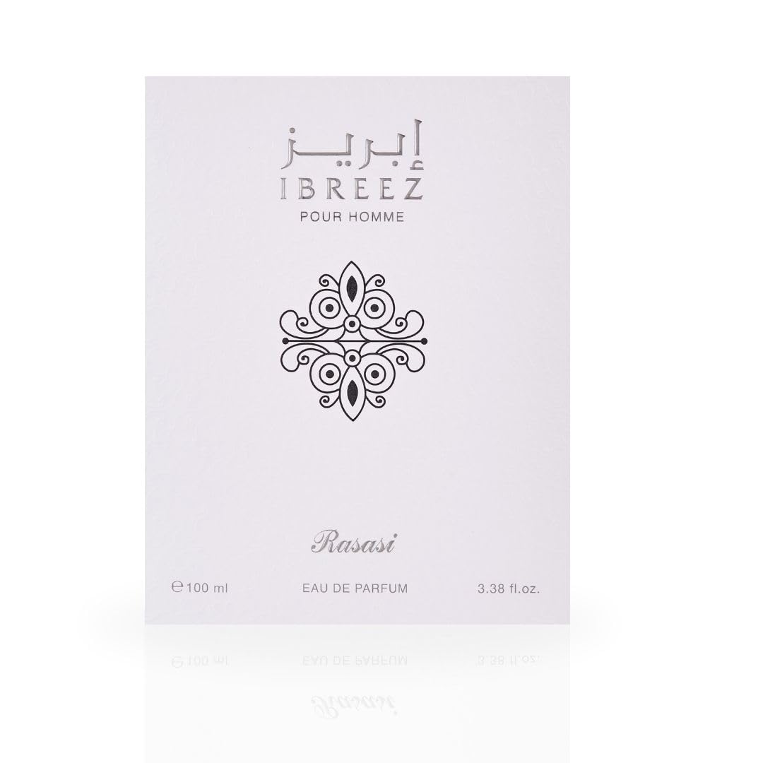 RASASI Ibreez Eau De Parfum Spray 100ML (3.38 OZ) Long Lasting Arabian Perfume for Men with Citrus, Lavender, Bergamot And Aquatic Notes - A Beauty & Personal Care RASASI
