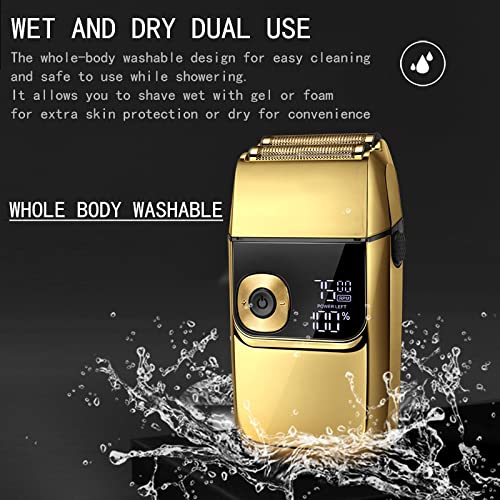 YMGSCC Electric Foil Shavers for Men All Metal 2 in 1 Trimmer LED Waterproof Shaving Machine 3-Speed Adjustable(E) Beauty and Personal Care YMGSCC