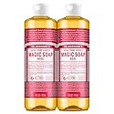 Dr. Bronner's Pure-Castile Magic Liquid Soap (Rose, 16 Ounce, 2-Pack)- Made with Regenerative Organic Certified Oils, 18-in1 Uses: Face, Hair, Hand Beauty & Personal Care Dr. Bronner's
