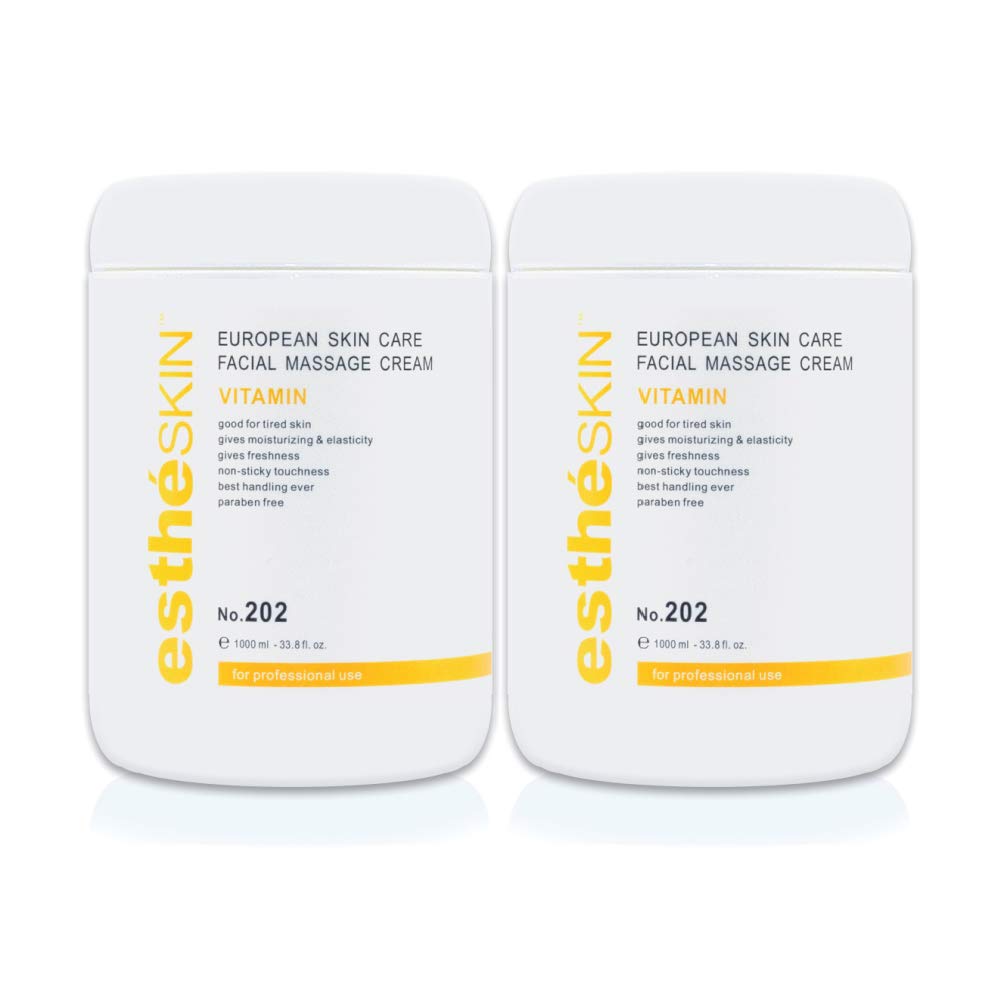 estheSKIN Facial Massage Cream for European Skin Care, 33.8 fl oz, 1000 ml (Vitamin, 2 Pack) Beauty & Personal Care estheSKIN
