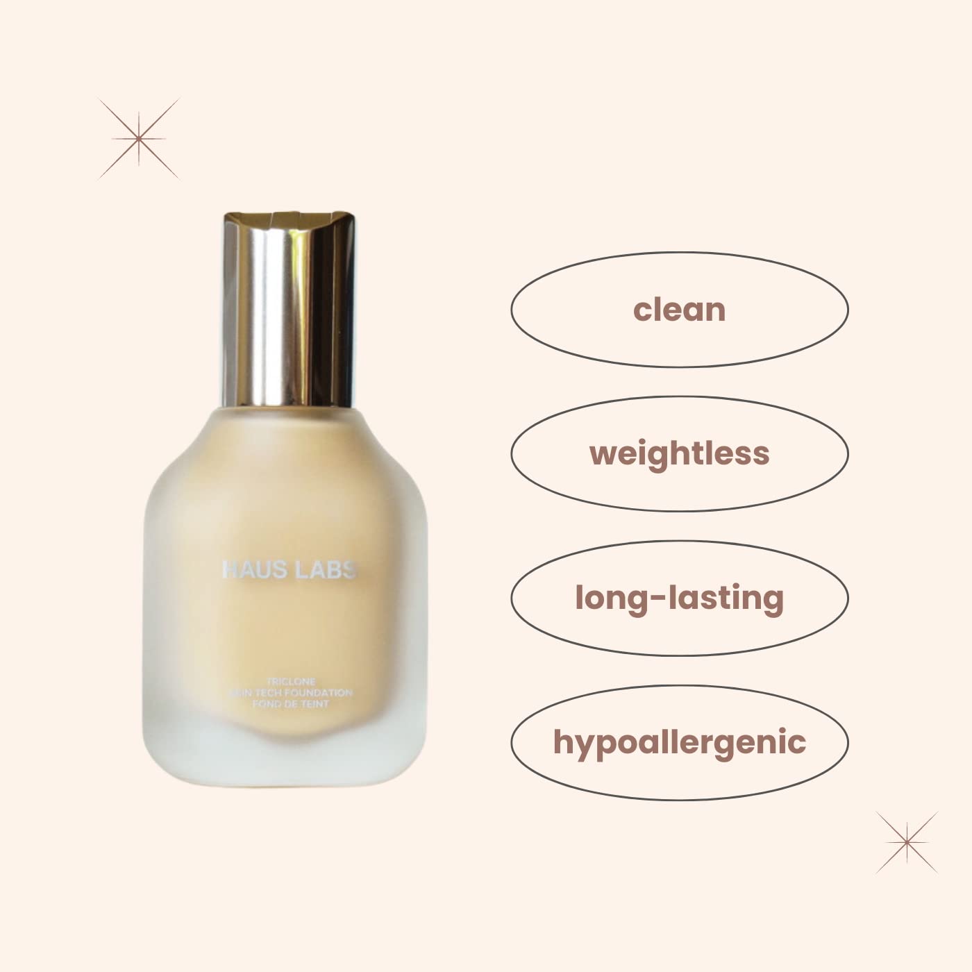 HAUS LABS BY LADY GAGA Triclone Skin Tech Medium Coverage Foundation with Fermented Arnica 110 Light Neutral Beauty & Personal Care Haus Laboratories