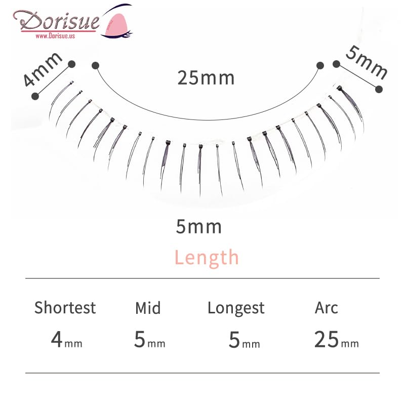 Dorisue Bottom False Eyelashes - Natural Lower Lashes 4-5mm for Under Eye Enhancement, Professional Makeup Artist Choice, 4 Pairs (E1) Beauty & Personal Care Dorisue