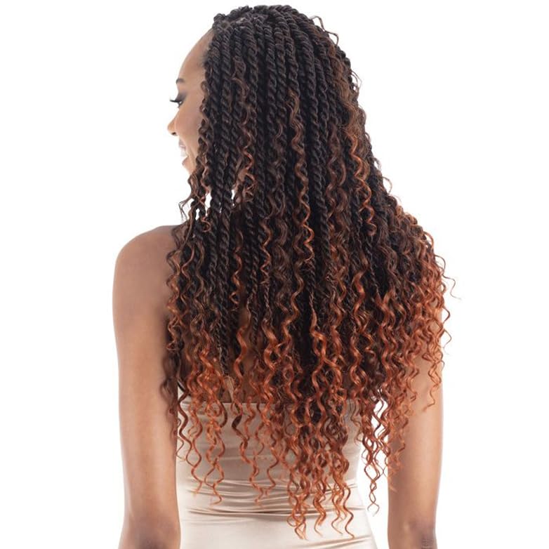 FREE TRESS Shake-N-Go Freetress Synthetic Crochet Braids - 3X Rebel Boho Twist 22" (1B)