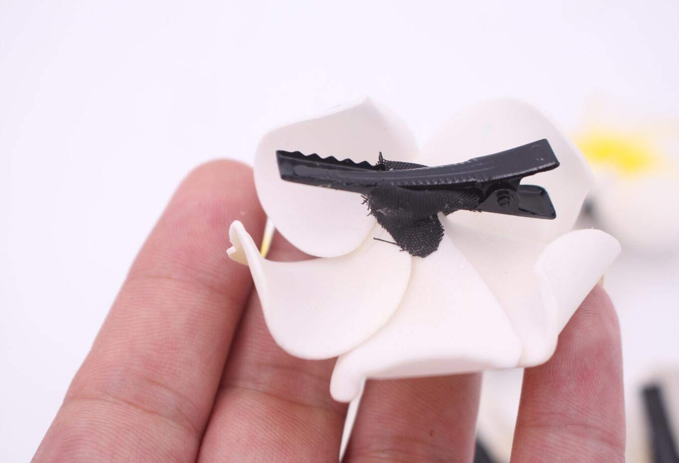 12PCS Women Girls 2.36" Hawaiian Hawaii Bohemia Style Plumeria Foam Flower Hair Clips Decoration Hair Barrette Hairpin For Bridal Wedding Party Beach Beauty & Personal Care Elandy