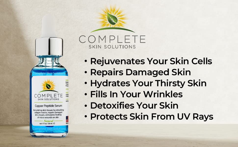 Complete Skin Solutions Copper Peptide Face Serum 1oz Beauty & Personal Care COMPLETE SKIN SOLUTIONS