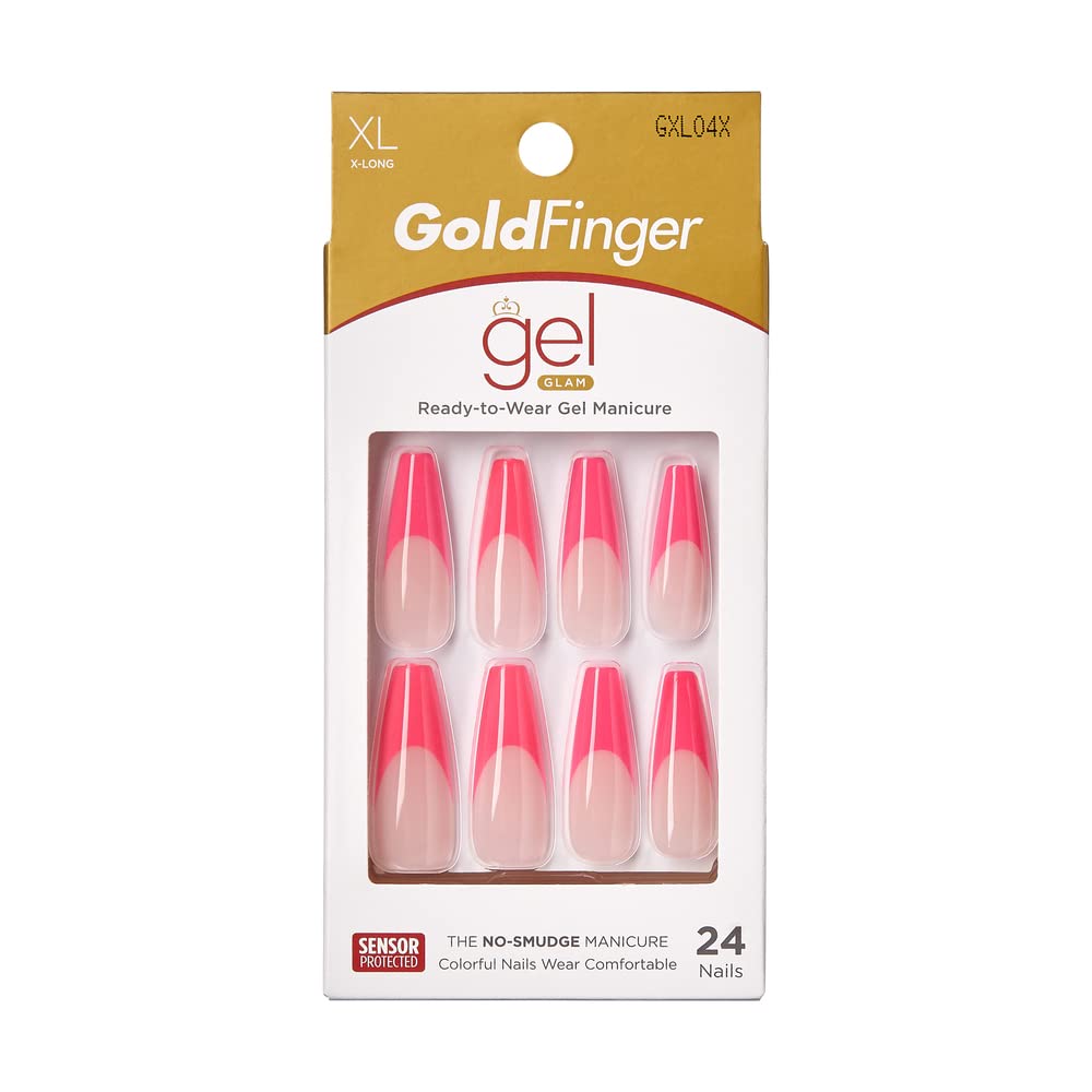 Gold Finger X-Long Full Cover Nails Press On Nails Limited Edition (Kind a Classy) Coffin Shape Extra Long Mini Glue Included Long Lasting Beauty & Personal Care Goldfinger