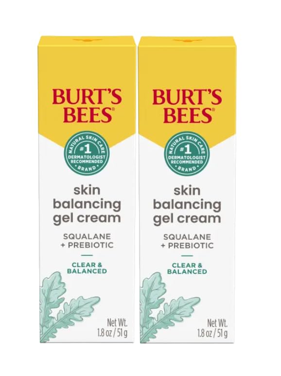 Burt's Bees Clear and Balanced Skin Balancing Gel Cream With Squalane and Prebiotic, Gel Moisturizer for Breakout-Prone Skin, 99 Percent Natural Beauty & Personal Care Burt's Bees