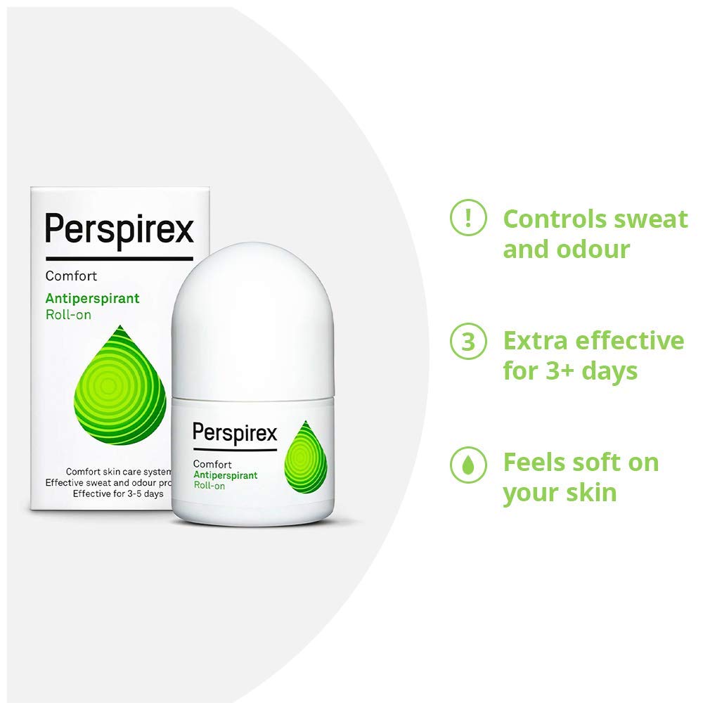 Perspirex Comfort Antiperspirant for Men and Women - Roll On Deodorant for Protection Against Sweat and Odour (2-Pack) Beauty and Personal Care PERSPIREX