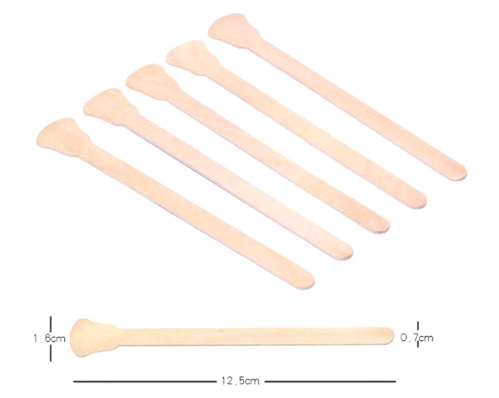 100 Pcs Natural Wooden Ice Cream Stick Facial Mask Smear Stick - Hair Removal Wax Apply Wax Rod for Eyebrow Nose Hair Removal Beauty and Personal Care Nicedmm