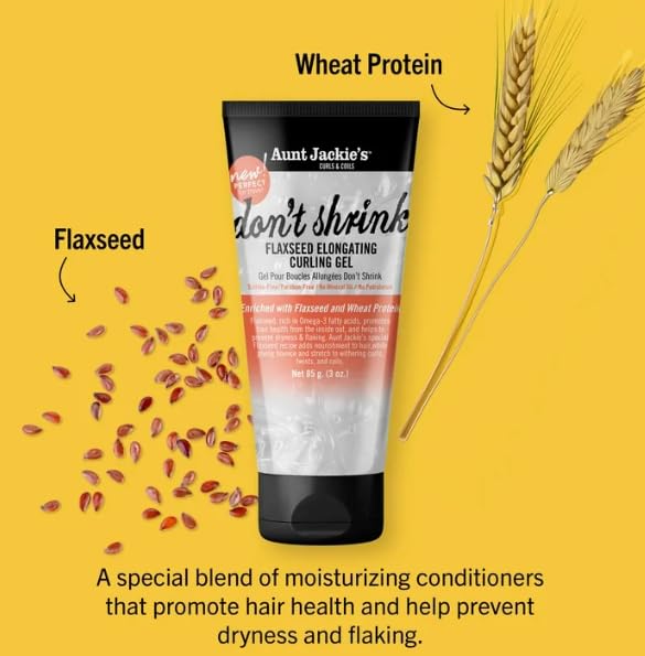 Aunt Jackie's Don't Shrink Flaxseed Elongating Curling Gel 3 Oz Beauty & Personal Care Aunt Jackie's