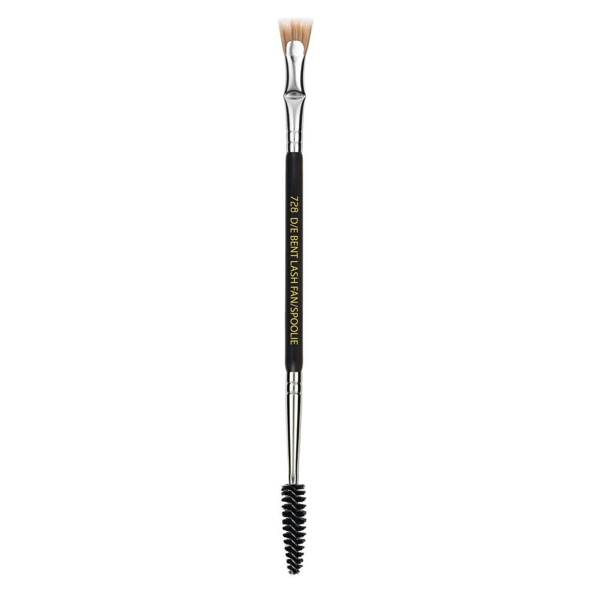 Bdellium Tools Professional Makeup Brush - Maestro Series 728 Double-ended Bent Lash Fan and Spoolie - With All-Vegan Synthetic Fibers, For Achieving