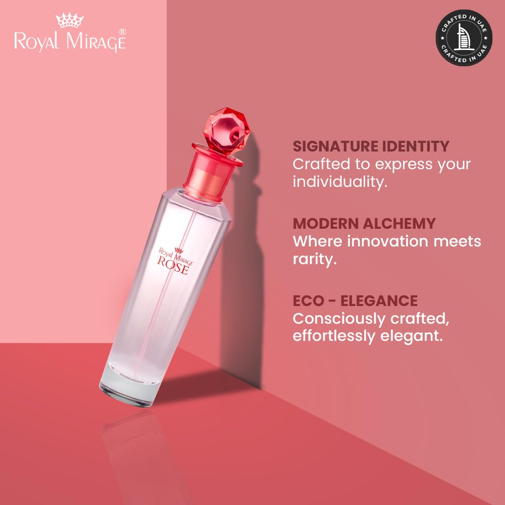 Royal Mirage Rose Eau de Toilette for Women - Premium Floral Fruity Perfume 100ml with Peach & Jasmine - Long-Lasting Feminine Fragrance Spray Beauty & Personal Care Royal Mirage