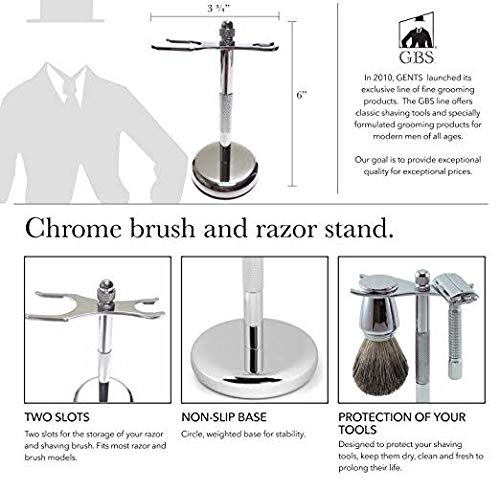 G.B.S Men's Wet Shaving Holiday Kit, Classy Butterfly Non-slip Knurled DE Safety Razor with Case, Omega Cream, Blades, Shaving Brush and Razor Stand Beauty and Personal Care G.B.S