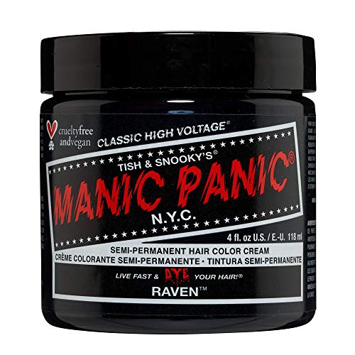 MANIC PANIC Classic Raven Semi Permanent Hair Color - Cool-Toned Black Hair Dye for Women & Men That Lasts 4-6 Weeks - Vegan, Ammonia & Cruelty-Free Beauty & Personal Care MANIC PANIC