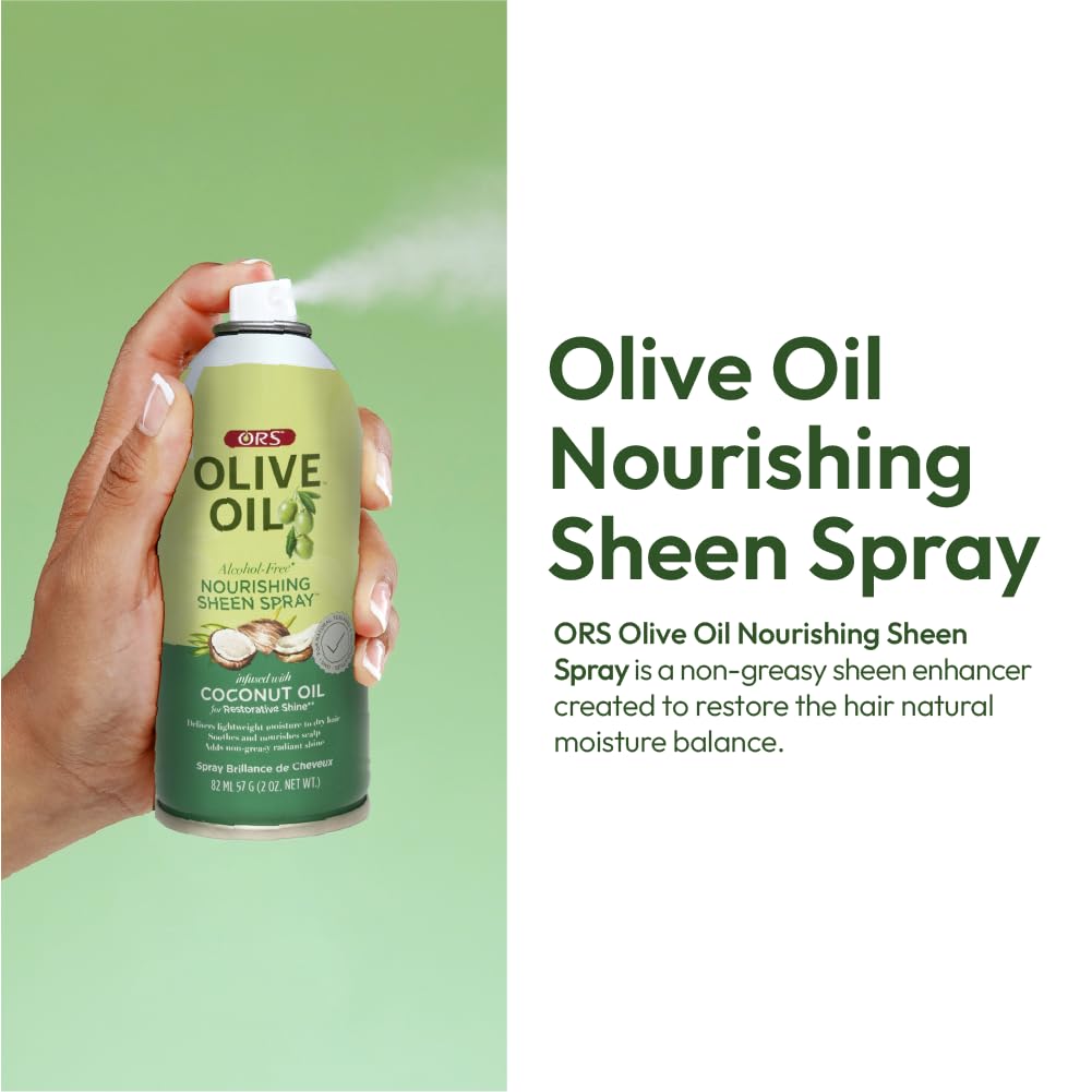ORS Olive Oil Nourishing Sheen Spray with Coconut Oil for Restorative Shine 2 Ounces - Travel Size Beauty & Personal Care ORS