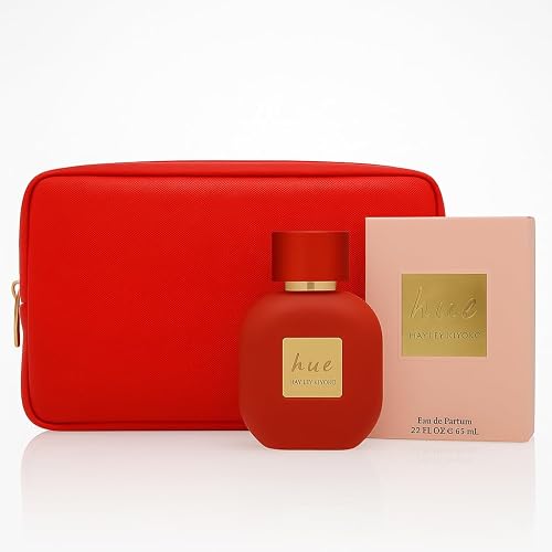 Hayley Kiyoko HUE Eau De Parfum Gift Set - 2.2 oz EDP Spray + Red Toiletry Bag | Luxury Women’s Fragrance, Long-Lasting Floral Scent, Gift for Her Beauty & Personal Care Hayley Kiyoko