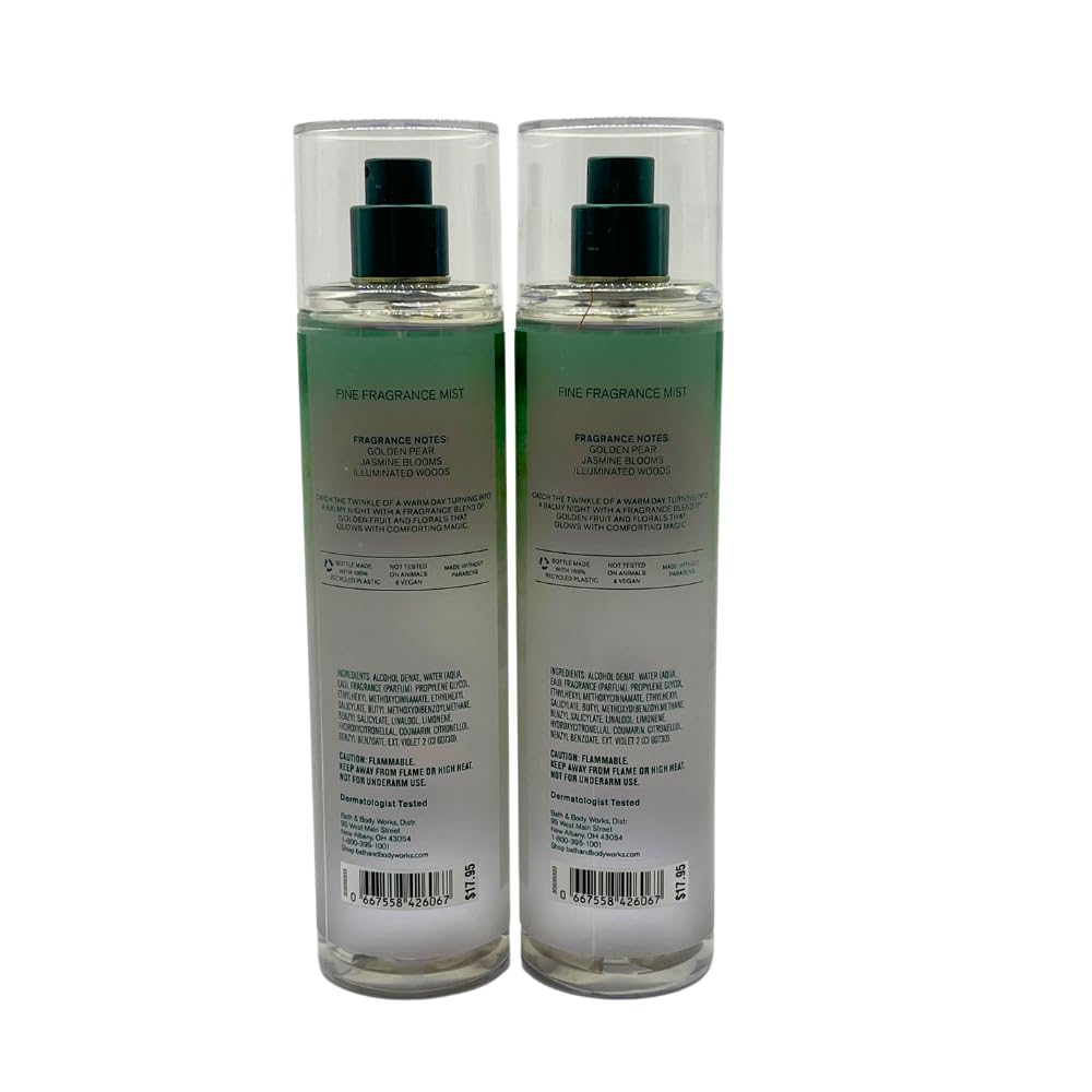 Bath & Body Works CHASING FIREFLIES Fine Fragrance Mist Gift Set with a Red Bow for Holiday 8 fl oz - Pack of 2 Beauty & Personal Care Bath & Body Works