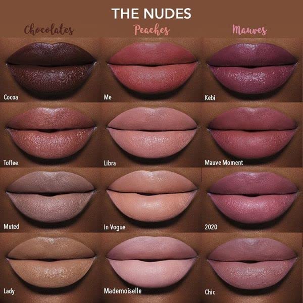 Juvia's Place The Nude Velvety Matte Lipstick Muted - Nude Velvety Long-lasting Rich-Color Lip Makeup, Creamy Lipstick with Matte Finish, Beauty & Lip Beauty & Personal Care Juvia's Place