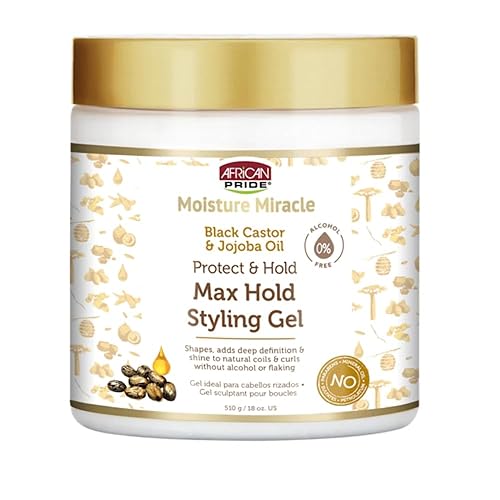 African Pride Moisture Miracle Max Hold Styling Gel with Black Castor Oil& Jojoba Oil - 18 fl oz (Pack of 2) Beauty & Personal Care African Pride