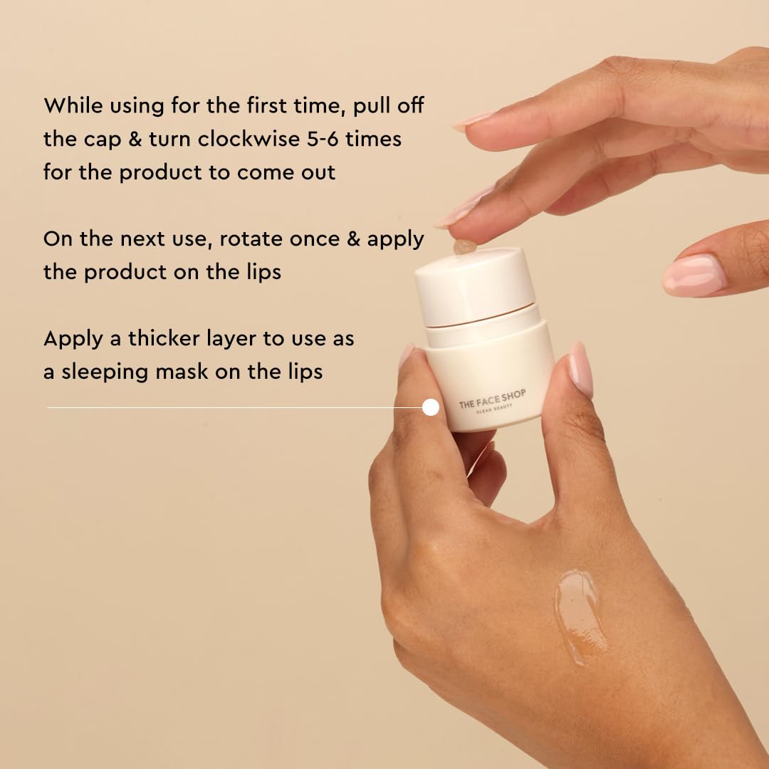The Face Shop The Therapy Vegan Lip Butter, Moisturizing Lip Balm, Shea Butter & Sunflower Oil & Peptide, Lip Sleeping Mask for Sensitive Skin & Dry Beauty and Personal Care The Face Shop