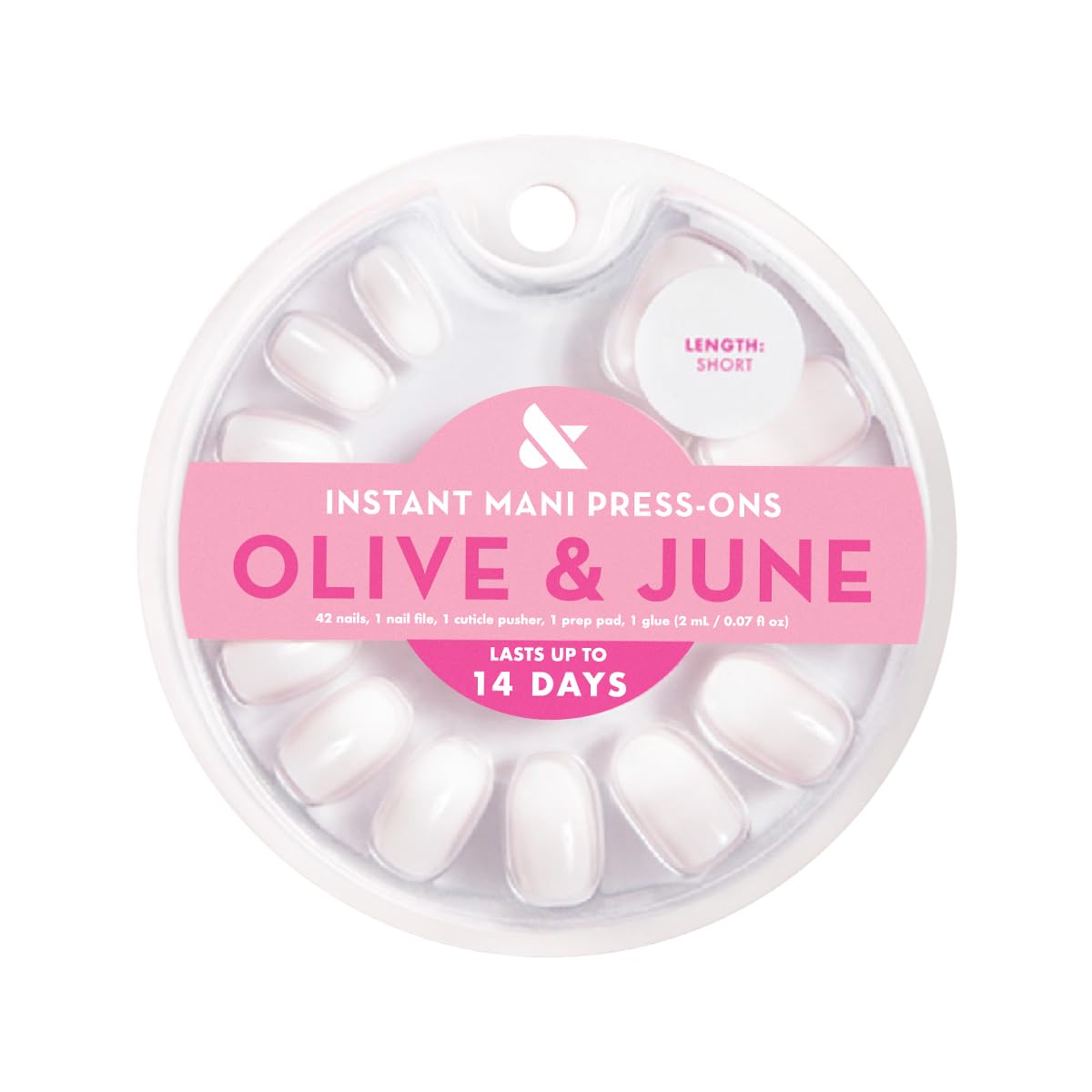 Olive & June Instant Mani Press-On Nails, CCT Sheer Pink Gradient