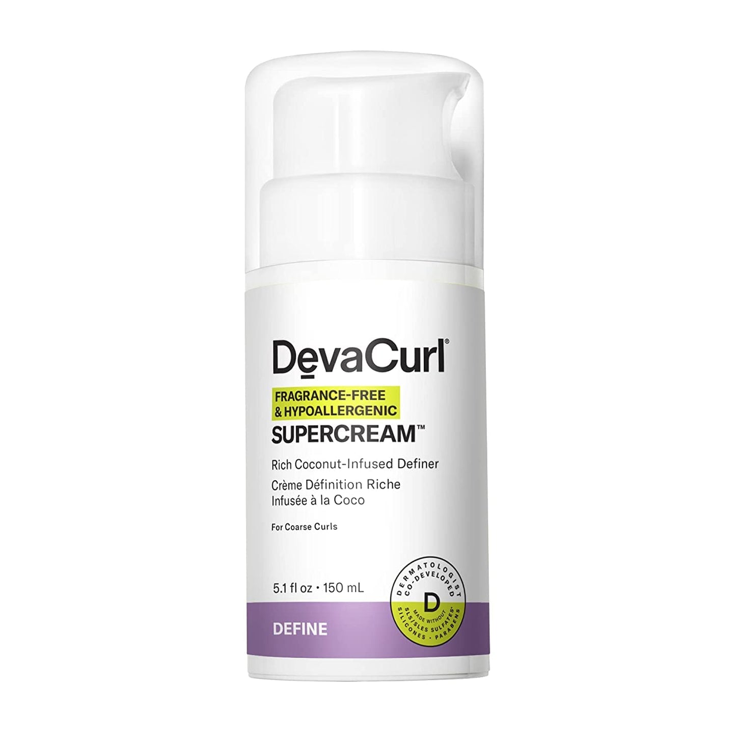 DevaCurl SuperCream Rich Coconut-Infused Definer, Fragrance Free & Hypoallergenic Beauty and Personal Care DevaCurl Default Title