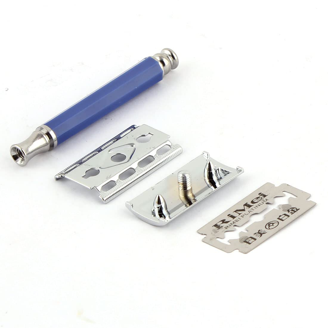Ruilogod Men Handheld Double Edge Blade Safety Mustache Beard Shaving Razor Blue (id: 0aa 73d 386 38c ad9 Beauty and Personal Care Ruilogod