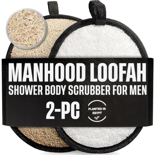 SERRENTO Loofah Body Scrubber Shower - Luffa Sponge 2PCS Black & White Set Beauty and Personal Care CraftsOfEgypt Default Title