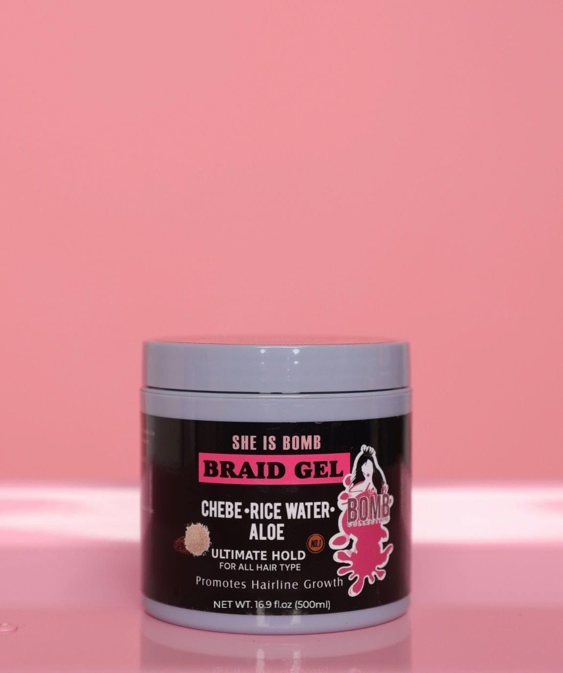 She Is Bomb Braid Gel with Chebe, Rice Water and Aloe, Ultimate Hold Hair Growth Formula, 16.9 fl oz Beauty & Personal Care she is bomb collection