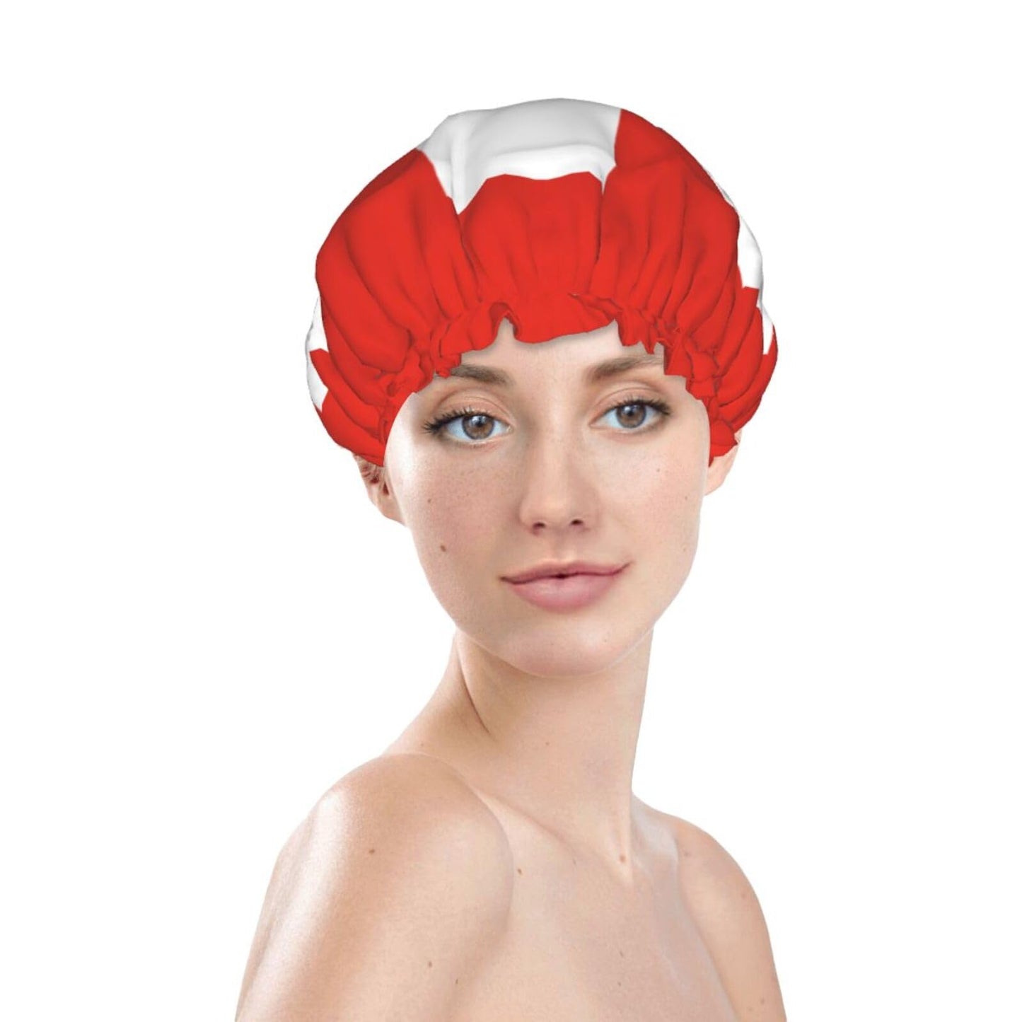 Switzerland Flag Prints Shower Cap Double Layer Lined Waterproof Bathing Shower Hat Beauty and Personal Care Hayyett