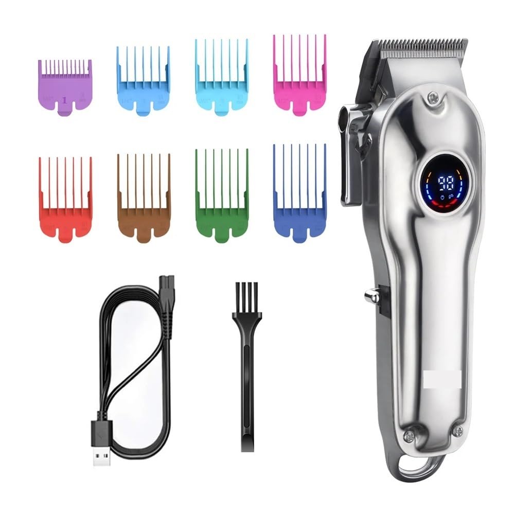 EWKYLSEM Men's Hair Clipper Electric Water Washable LCD Display Barber Shop Haircut Machine Precision Trim Fade Trimmer Beauty and Personal Care EWKYLSEM