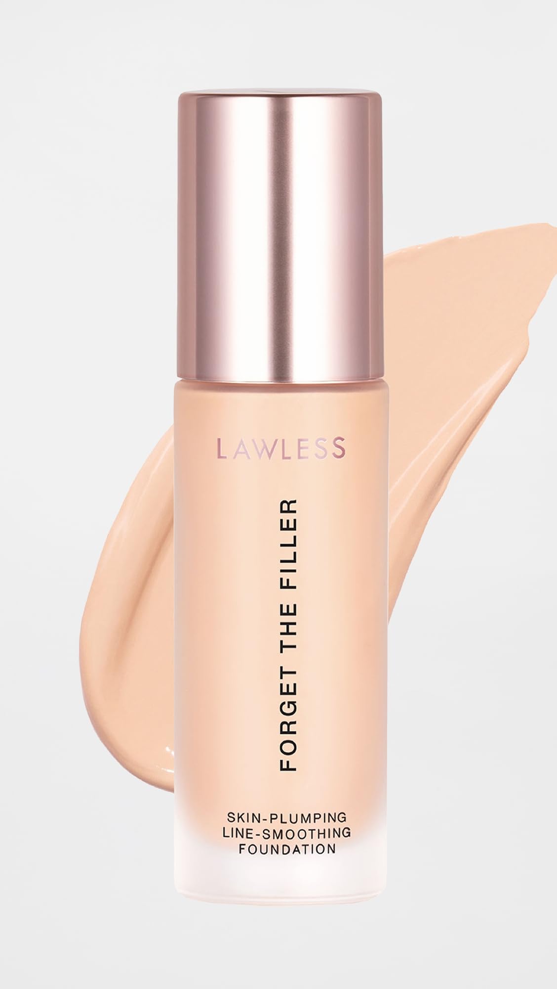 LAWLESS Women's Forget the Filler Skin-Plumping Line-Smoothing Foundation, 3F, fair with warm-golden undertones, 1.0 Ounce