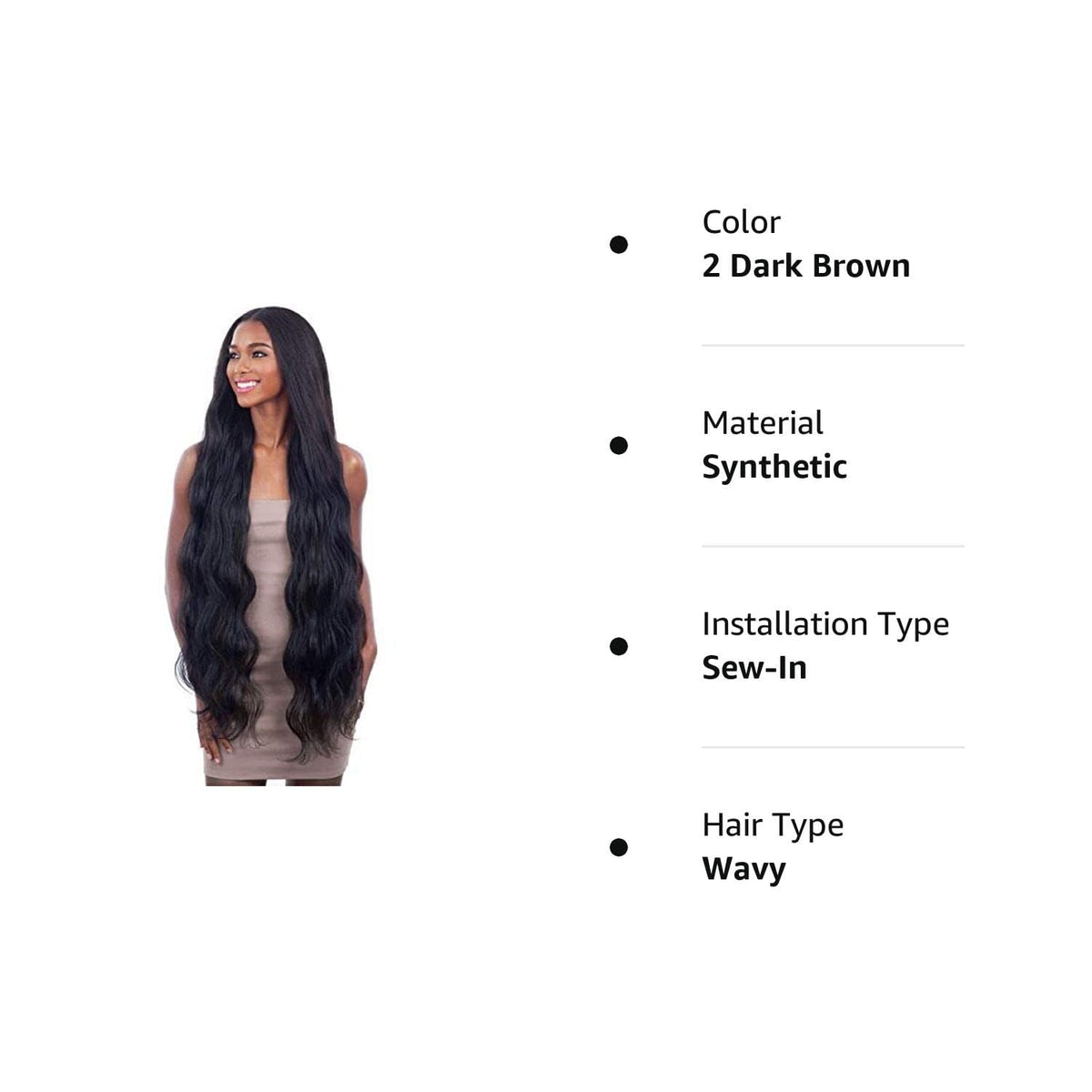 BODY WAVE 36" (2 Dark Brown) - Shake-N-Go Organique Mastermix Synthetic Bundle Weave