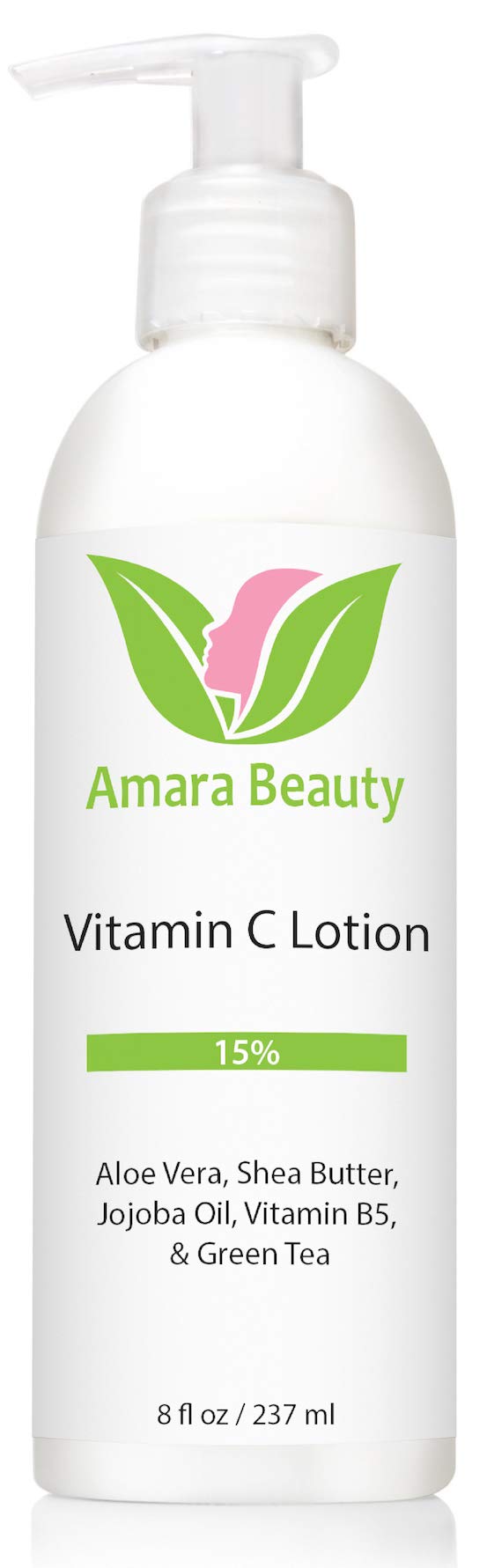 Amara Beauty Vitamin C Face & Body Lotion 15% - with Shea Butter & Jojoba Oil - 8 oz Beauty & Personal Care Amara Beauty