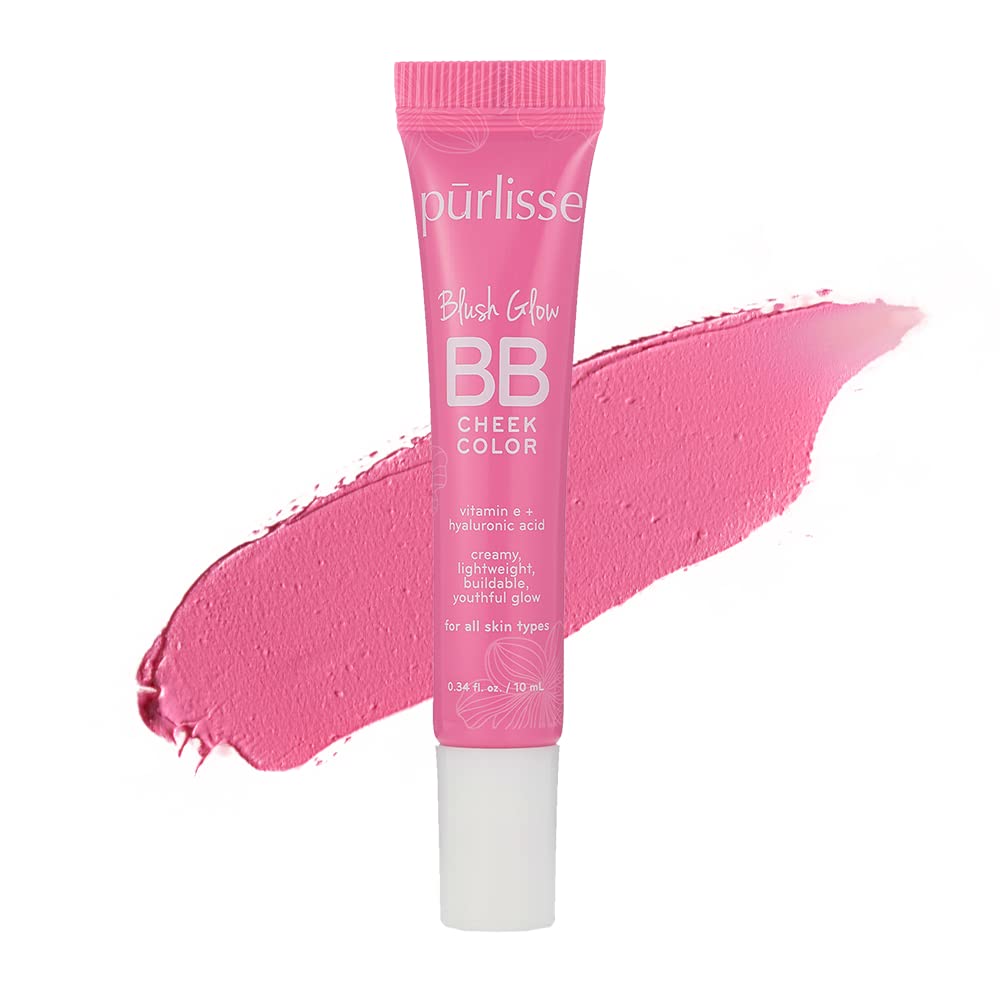 pürlisse Blush Glow BB Cheek Color - Dewy Liquid Blush for Cheeks - Enriched with Vitamin E & Hyaluronic Acid - Creamy, Lightweight & Buildable Beauty & Personal Care p?rlisse