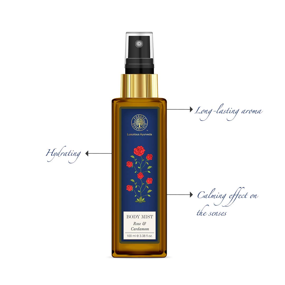 Forest Essentials Rose and Cardamom Body Mist, 100ml Beauty & Personal Care Forest Essentials