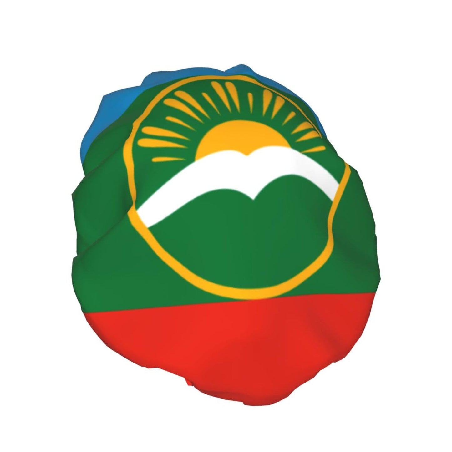 Karachay Cherkessia Flag Prints Shower Cap Double Layer Lined Waterproof Bathing Shower Hat Beauty and Personal Care Hayyett