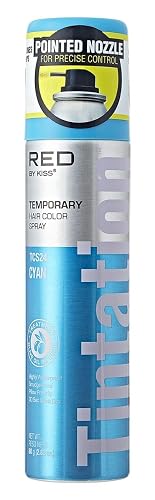 Red by Kiss Tintation Temporary Hair Color Spray 2.82oz, Quick-Dry & Smudge-Proof, Vivid Color Washable Hair Dye, Styling Spray Cosplay Halloween Beauty & Personal Care Red by Kiss