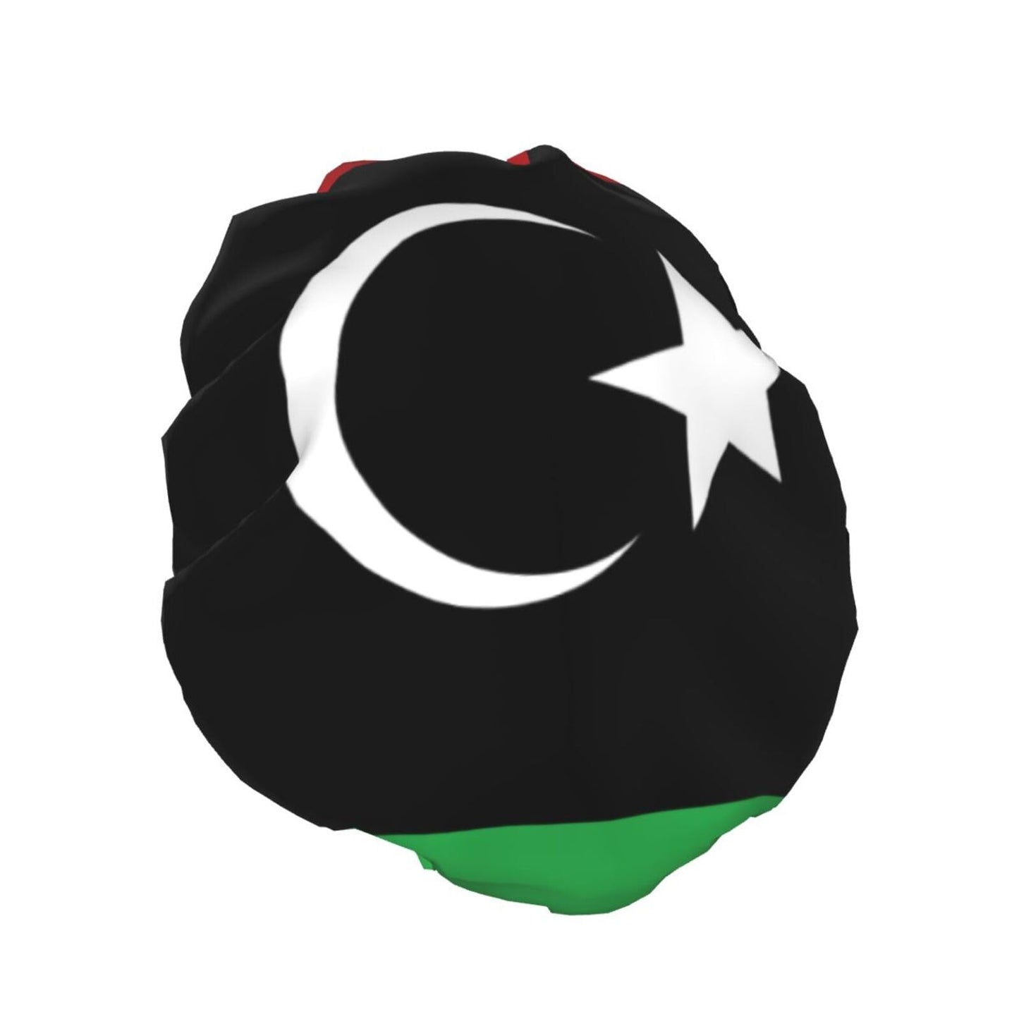 Libya Flag Prints Shower Cap Double Layer Lined Waterproof Bathing Shower Hat Beauty and Personal Care Hayyett
