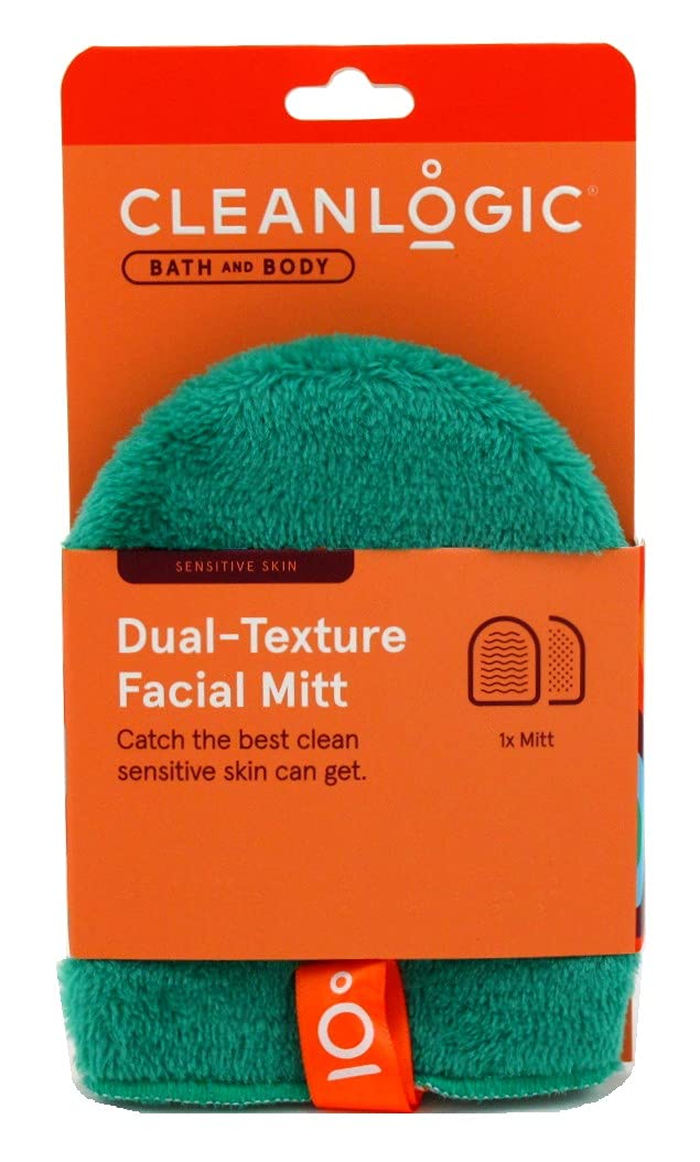 Clean Logic Dual-Texture Facial Mitt Sensitive Skin (Pack of 2) Beauty & Personal Care Cleanlogic