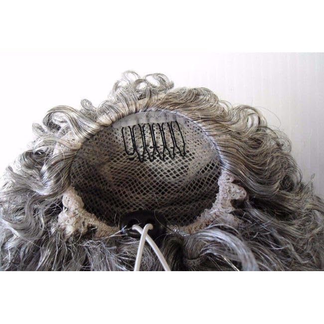 Maxwigs DS007 Afro Ponytail Color 44 Charcoal Gray - Foxy Silver Wigs 8-10" Medium Length Drawstring Hairpiece Extension Synthetic Black Grey Full Bun